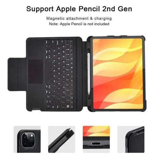 Choetech Magic Keyboard For iPad Pro 12.9 inch English/Arabic - Black